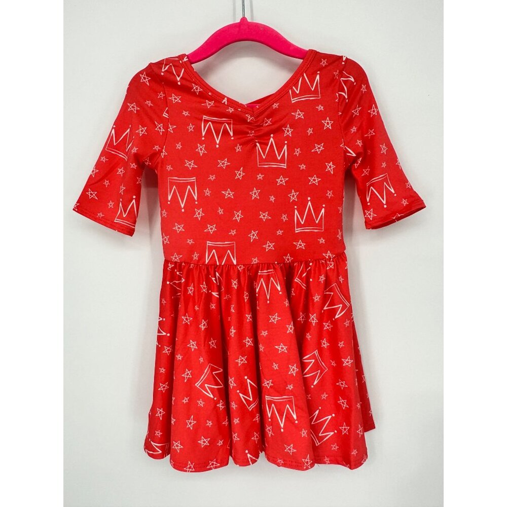Dotdotsmile Girls Dress Size 2T Pink with Crowns and Stars New With Tags